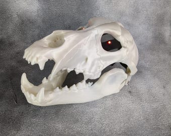 3D Printed Wolf Skull Mask with Moving Jaw - Cosplay Halloween Mask
