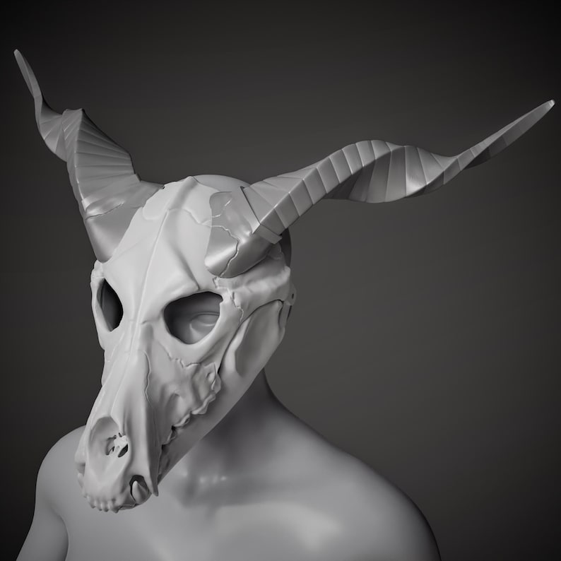 Elias Ainsworth Inspired Skull Mask 3D Model STL File: Moving Jaw Cosplay image 4