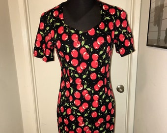 Black and Red Cherry vintage style retro Pin up Pinup Rockabilly dress