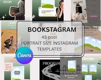 Bookstagram instagram Canva Template, Aesthetic Bookish Instagram Post Kit for Authors, Bookstagrammers, Bloggers, Influencers and Readers