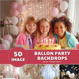 Party Balloon Arch Digital Backdrops, Birthday Party, Cake Smash,Children Photo,Event Photography Digital Background,Photoshop overlays