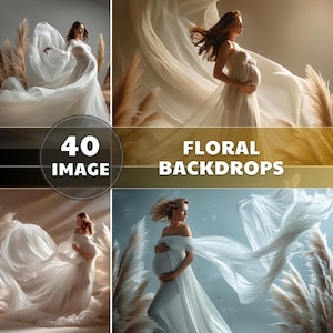 Floral decoration Backdrop, Maternity Digital Background Wedding Backdrop Maternity Digital Backdrop