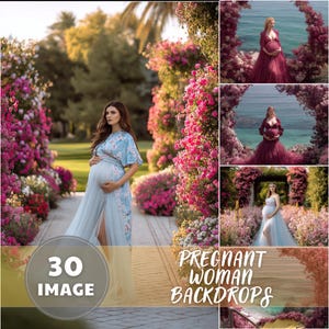 Floral Maternity Digital Backdrop: Wedding Decoration Background