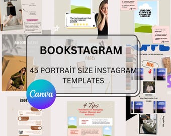 Bookstagram Canva Template, Aesthetic Bookish Instagram Post Kit for Authors, Bookstagrammers, Bloggers, Influencers and Readers