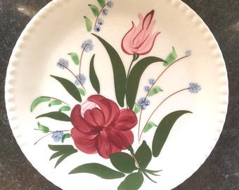 Blue Ridge-platen van 9,25 inch. Set van 2 'Bluebell-boeket'.