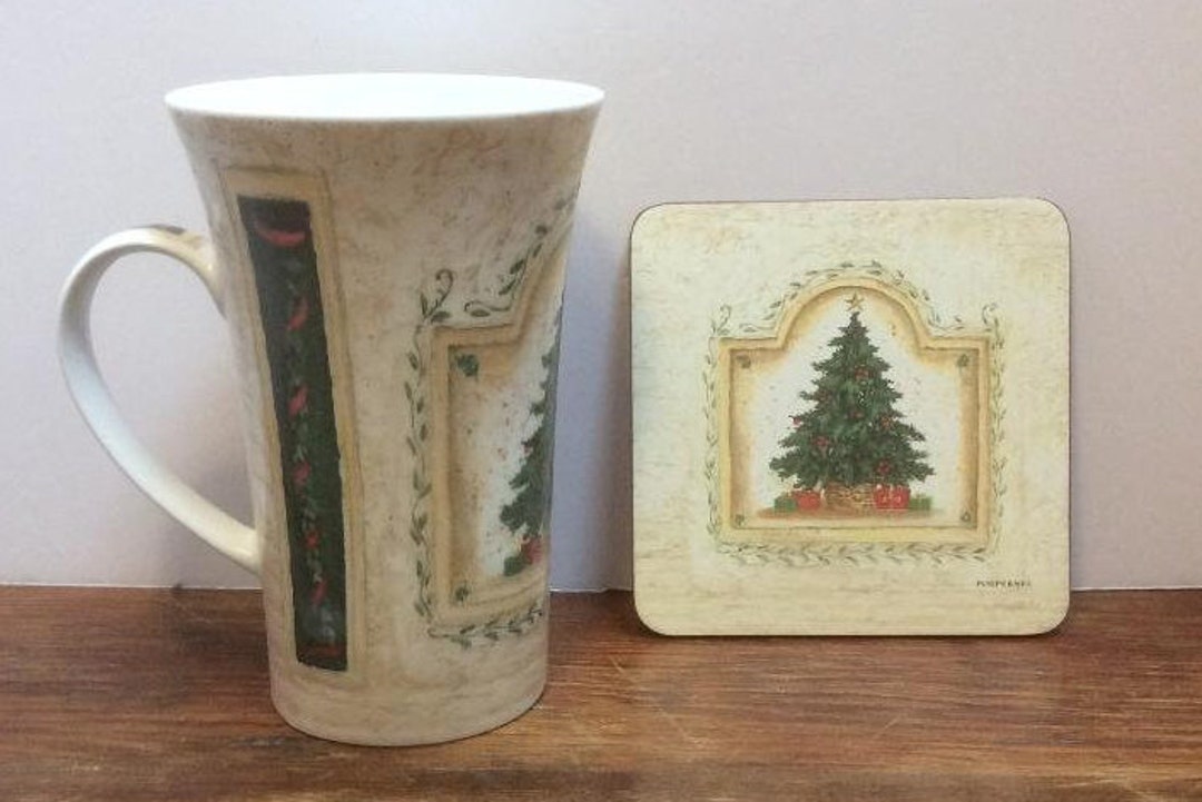 Pimpernel Mug & Coaster Gift Set. christmas Eve. Fine Porcelain. 16