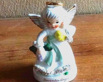 Vintage Napco November Angel Figurine.
