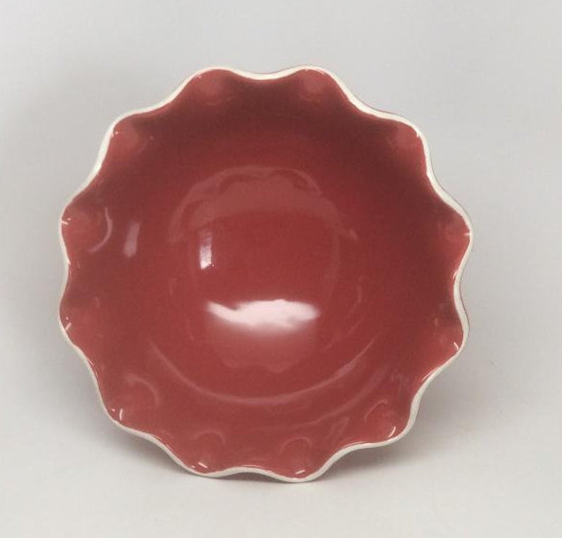 Longaberger Pottery Red Footed Bowl. be My - Etsy
