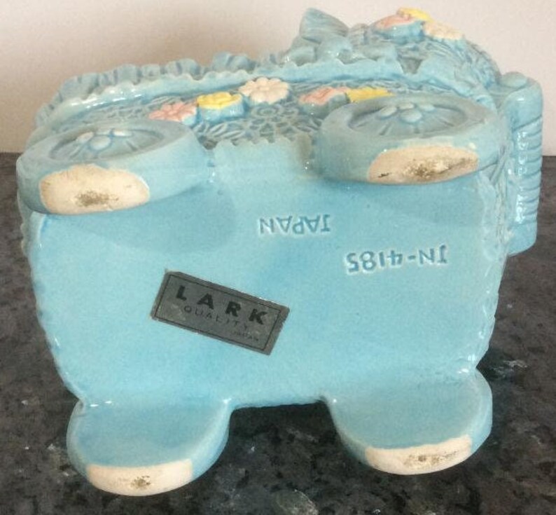 Vintage Baby Cradle Planter. Blue Cradle Pink White and Etsy