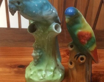 Vintage Vogel Blumen Frösche. Schöne Farben. Tschechoslowakei, Deutschland.