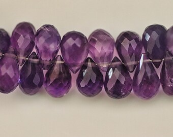 Amethyst Briolette 8 6-8 mm Natural Amethyst Faceted Onion Shape Beads Amethyst Onion Shape Briolette BL2050