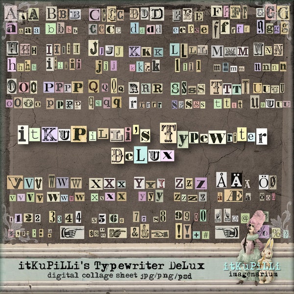 itKuPiLLi's TypeWriter Delux - Alpha, Lettres - jpg, png, psd - Imprimable, téléchargement instantané