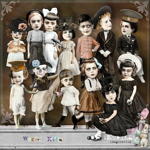 Wicked Kids - Halloween - 12 einzelne png Dateien - plus jpg Digital Collage Sheets - Printable, sofortiger Download