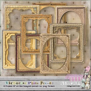 Victorian Photo Frames - 8 Large Individual .png Files - Digital ...