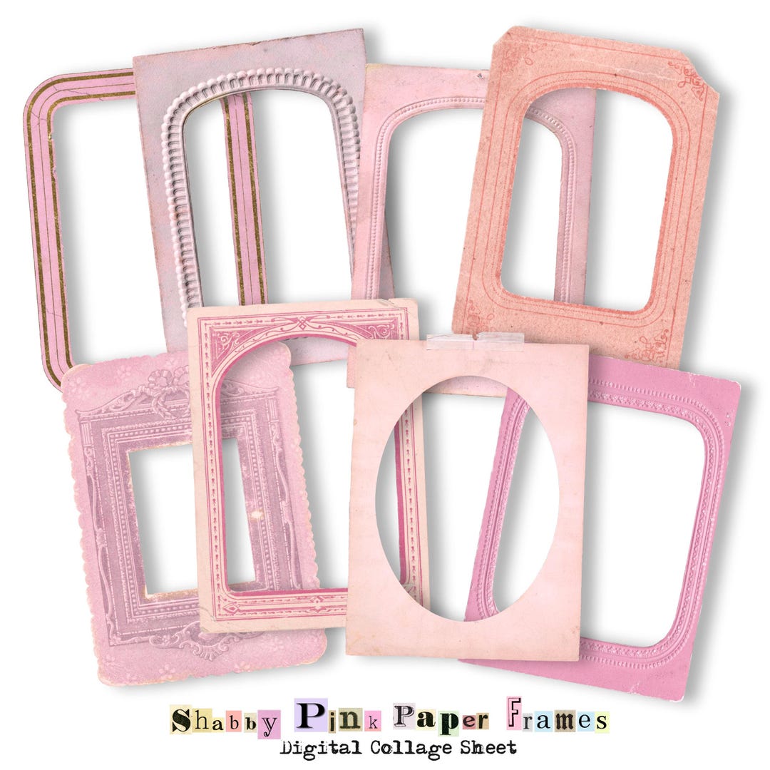 Shabby Pink Paper Frames ATC - Journaling, Collage, Scrapbooking ...