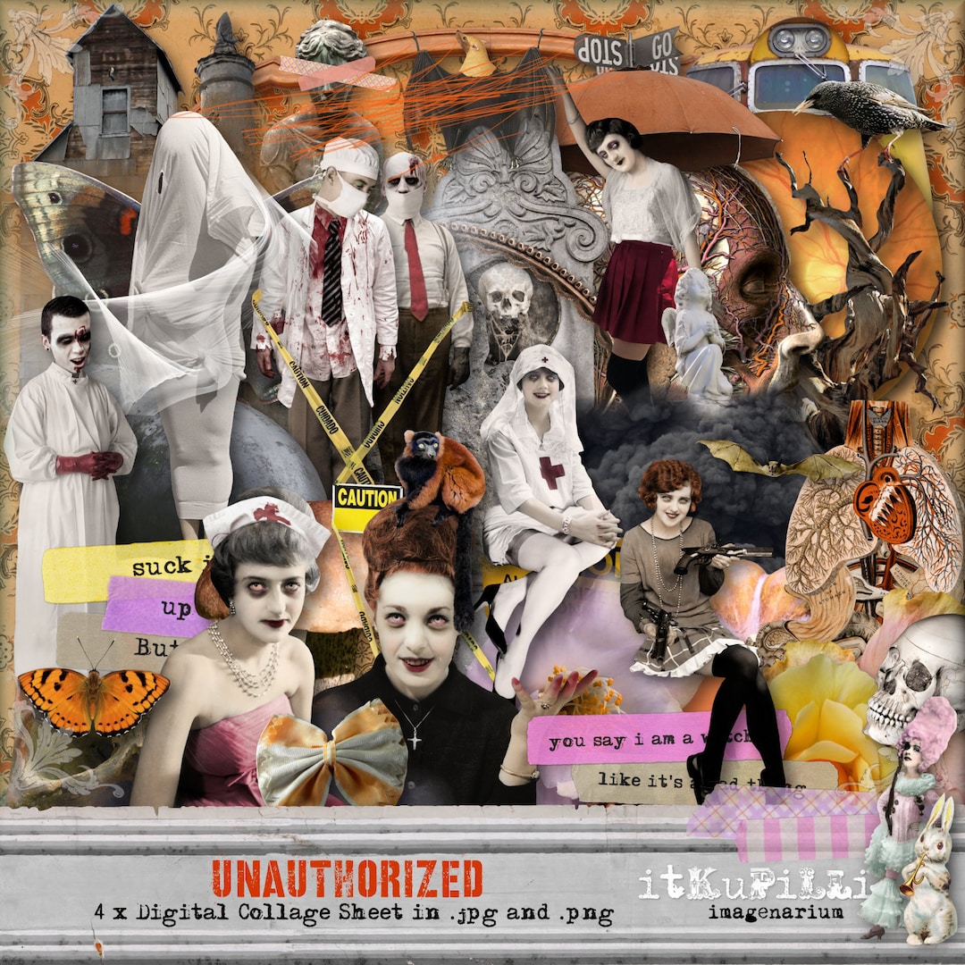 Unauthorized 4 X Digital Collage Sheet Jpg and Png - Etsy