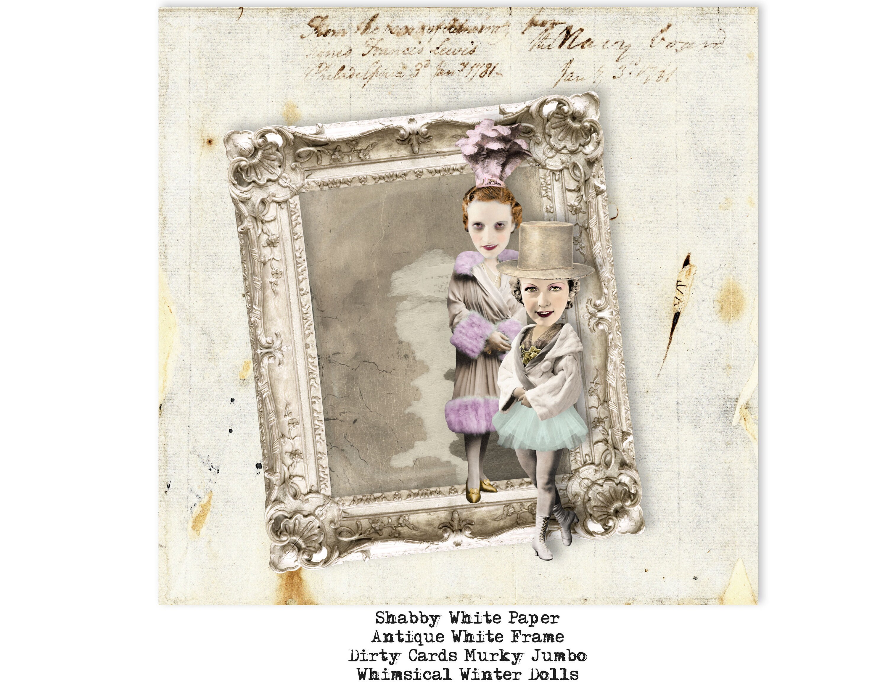 Antique White Frames Individual Files Digital Collage Art Etsy