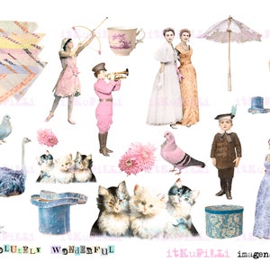 Ruffle - Vintage Fun - 4 X Digital Collage Sheet Bundle - Jpg and Png ...