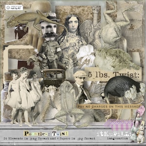 Pointless Twist - Individuelle Dateien für Scrapbooking, Art Journaling, Digital Art - Printable, sofort Download