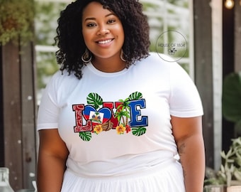 Camiseta de Haití Love Plant Lady: Camiseta bohemia