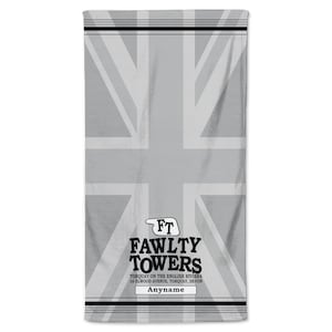 Fawlty Towers Hotel Personalised Beach Towel With Printed Design