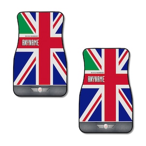 Italian Job Themed Mini Cooper Inspired Personalised Pair of Front Floor Car Mats
