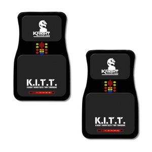 K-I-T-T Knight Industries 80s TV Knight Rider Design Pair of Front Floor Car Mats