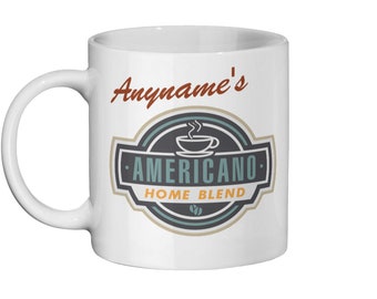 Americano Coffee - Home Blend Personalised White Ceramic Mug For Home or Office Work