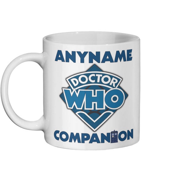 Companion To Doctor Who Classic Logo Personalised Ceramic Coffee Mug