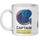 Personalised Ship Captain Ceramic Mug With Star Trek Enterprise Logo