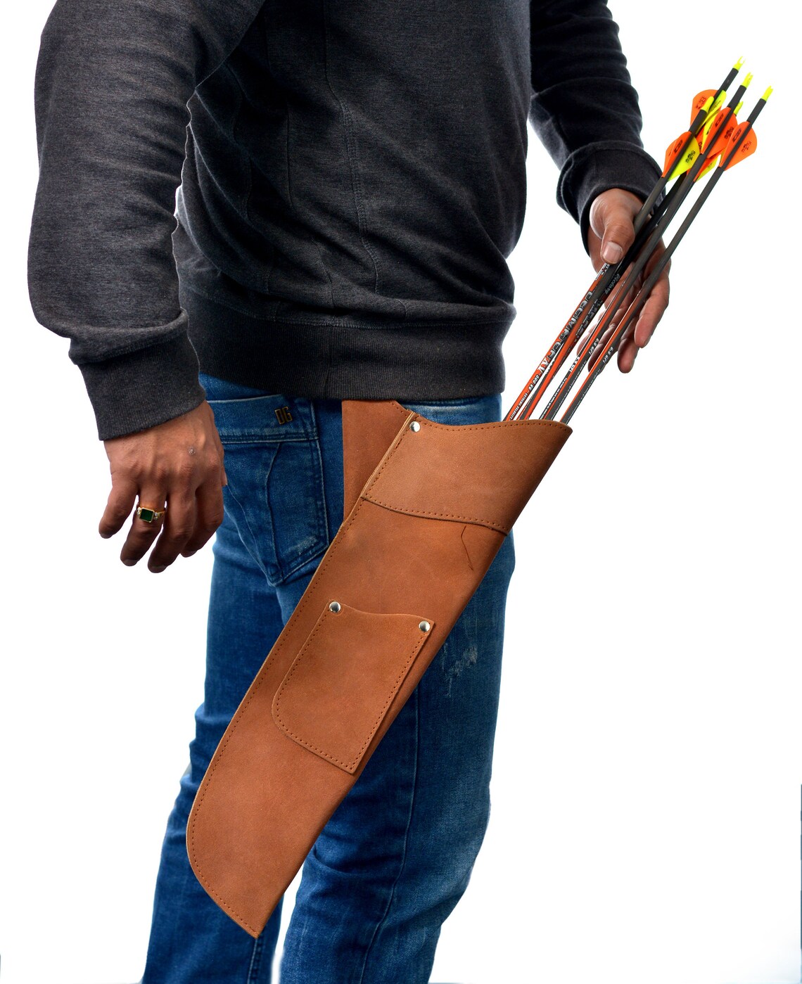 Traditional Archery Hip Quiver Suede Side Quiver Quick Draw Etsy