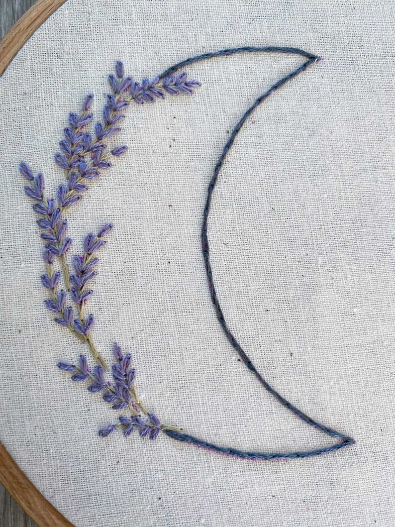 Embroidery PDF Pattern Lavender and Wildflower Moons 2 for ...