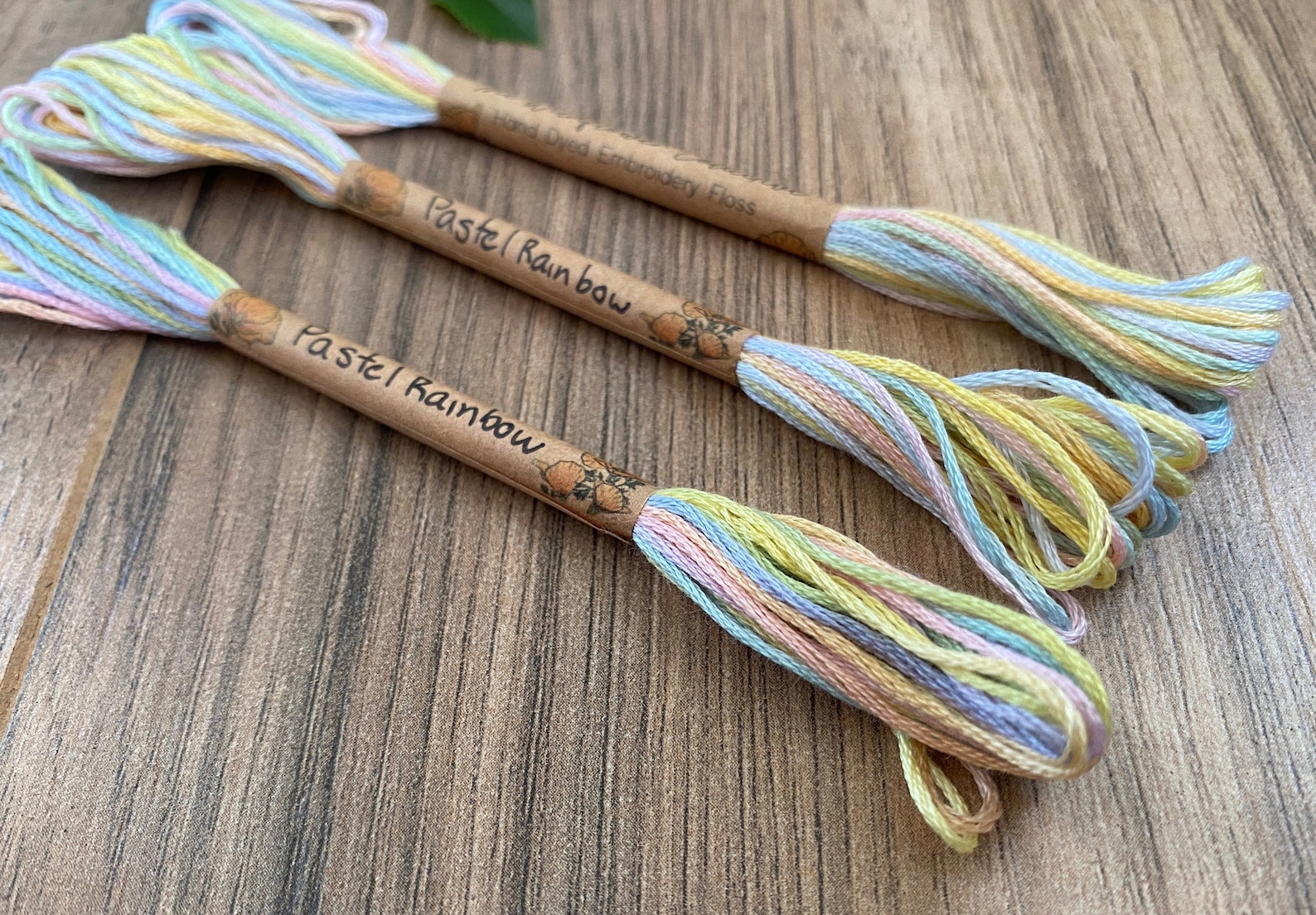 Variegated Embroidery Floss Pastel Rainbow Floss Hand Dyed Etsy