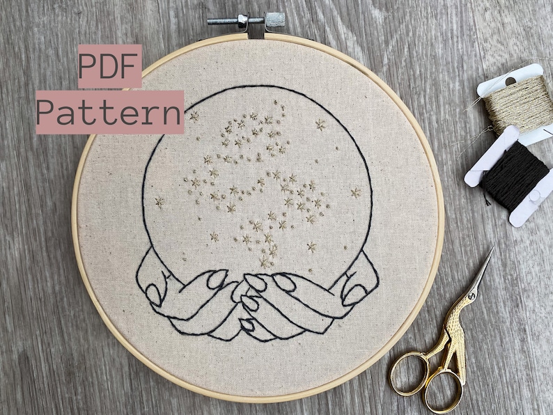 Embroidery PDF Pattern Crystal Ball Hand Embroidery Pattern Etsy