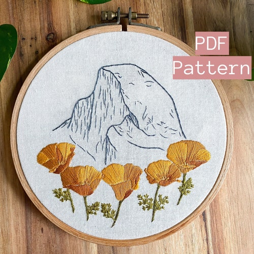 Yosemite National Park Hand Embroidery Pattern Digital Etsy