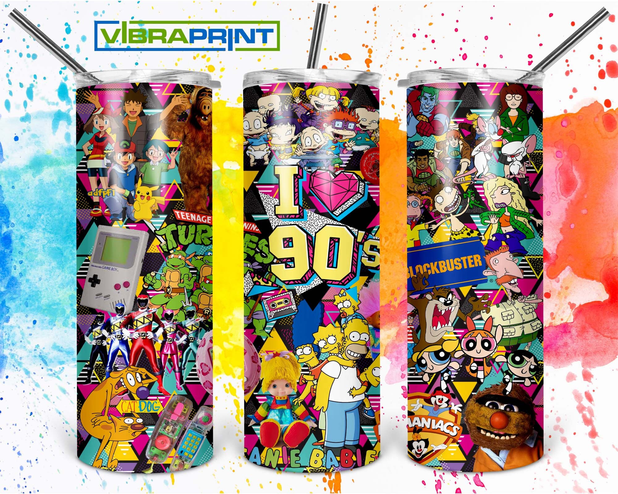 I Love the 90s - 20oz Straight Tumbler Design Template for Sublimatio…