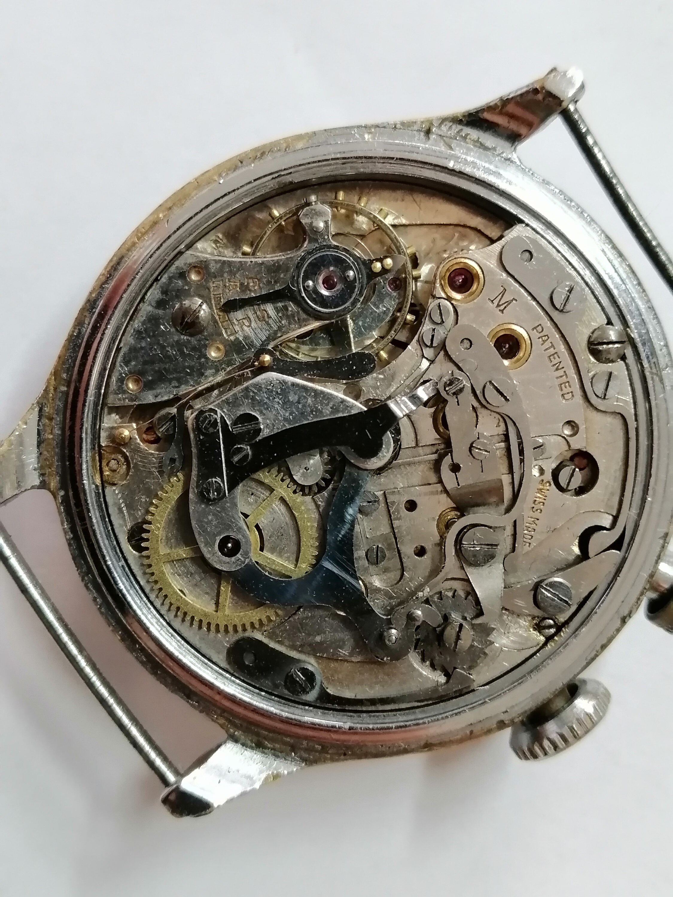 1940s. PIERCE Chronograph Military Watch Cal 134. Working