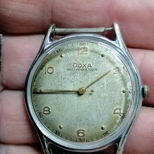 Vintage DOXA Antimagnetique Wrist Watch from 50&#39; ETA 1147 Large 37mm, Rare watch!