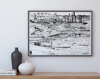 Beadnell Northumberland Seaside Art Art Print Coastal Etsy
