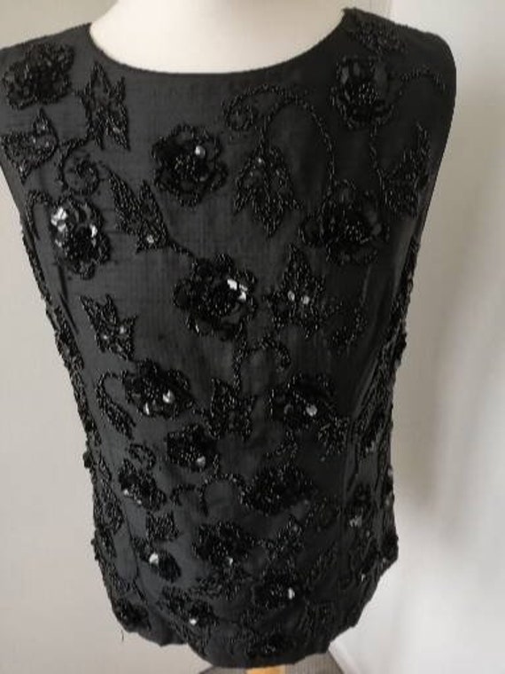 silk beaded vintage sleeveless top