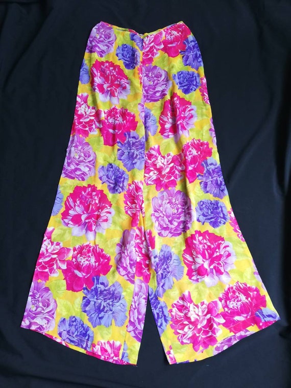 Boho wide legged trousers in vibrant floral patter