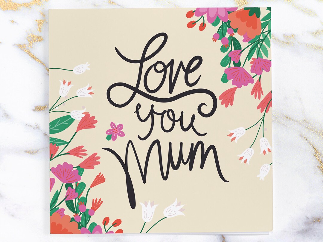 Love You Mum Wild Flowers Mother's Day Card | Card for Mum | Pretty ...