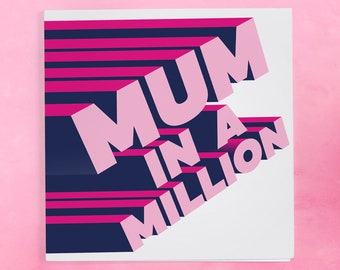 Tarjeta del Día de la Madre de superhéroe: Mamá en un millón - Diseño atrevido