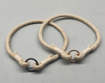 Hemp Dog Tag Collar for Everyday Use, Decorative Hemp Dog Collar