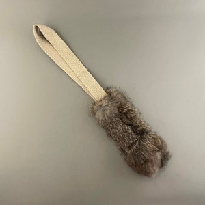 Dog Toy with Rabbit Fur and Natural Hemp Handle image 1