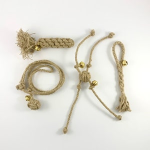 Set of 4 Hemp Cat Toys with bell