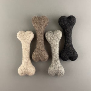 Felted Wool Bone dog toy, great indoor toy, ONE PIECE - choose color