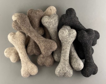 Handmade Wool Bone for Dogs, soft indoor toy, dog Wool bone - ONE PIECE - choose color