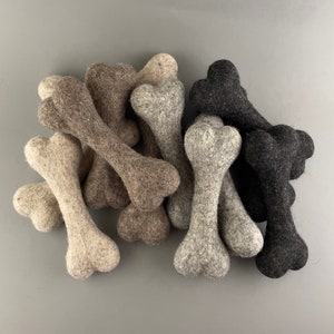 Handmade Wool Bone for Dogs, soft indoor toy, dog Wool bone - ONE PIECE - choose color