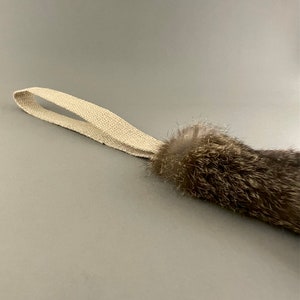 Rabbit Fur Dog Toy with Natural Hemp Handle for Dog Training image 10